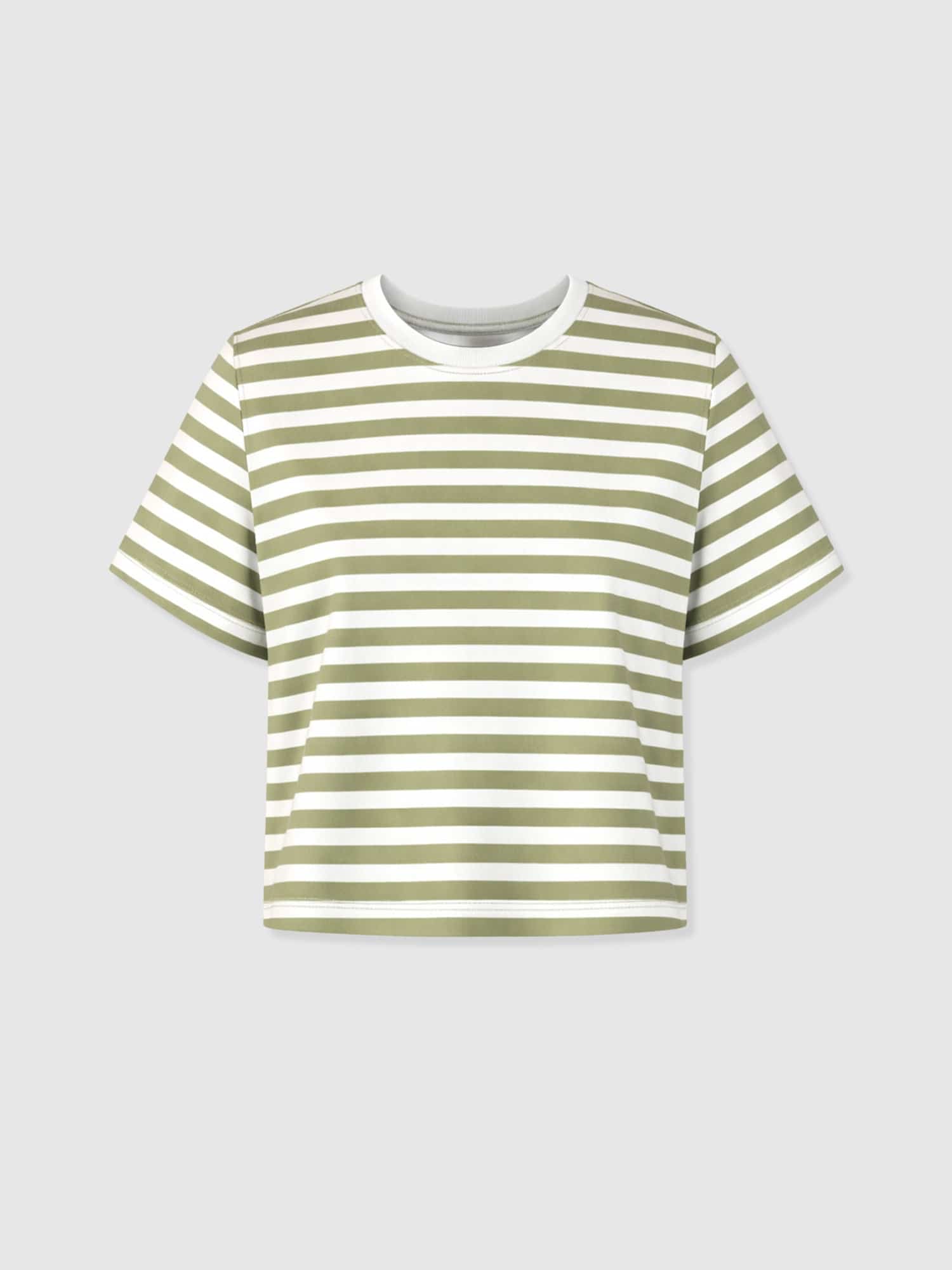 Chelsea Crew Neck Tee - Green Stripe - Women's T-shirts | Saint + Sofia® USA